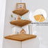 7inch Corner Shelf Wall Mount, Oak Wood Floating Corner Shelf Round End Small Corner Nightstand Plant Shelf Wall Mount