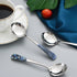 Stainless Steel Coffee Round Spoon - 4 Set of 6 Inches Korean Dessert Spoon with Hexagonal Pattern for Home or