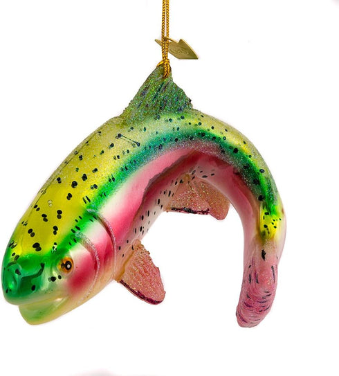 Noble Gems Kurt Adler Glass Rainbow Trout Fish Ornament, 4.75-Inch