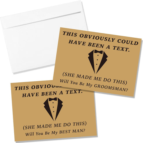Teling 8 Pieces Groomsmen Proposal Gift Cards, 7 Funny Will You Be My Groomsman Cards for Wedding Party Supplies