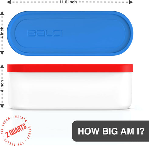 2 (Set 2) Frozen Ice Cream Containers - Quart Ea. of - Premium Reusable Freezer Storage for Homemade Ice Cream Tub