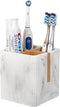 rejomiik Toothbrush Holders for Bathroom Countertop, 3 Slots Electric Toothbrush and Toothpaste Organizer