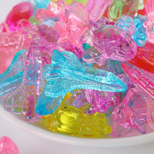 75 9 HappyFiller Pcs Acrylic Mini Planes Small Plastic Airplane Bulk Colors Perfect for Crafting, Party Favors,Home