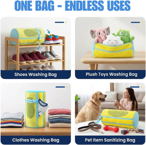 GEWON Set (7-in-1) 4 Shoe Washing Machine Bag Durable Mesh Sneaker Laundry Bags for Washing & Air-Drying Shoes