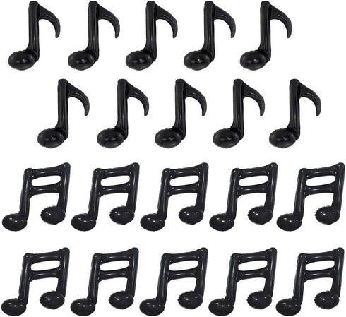 20pcs Music Note Balloons, Mylar Foil Party Balloons for Music Themed Birthday, Concert, Band, Bar Decorations (Black)