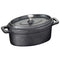 American Metalcraft Cast Iron Oval Casseroles and Pots, 7.5" Length x 4" Width, Black