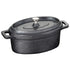 American Metalcraft Cast Iron Oval Casseroles and Pots, 7.5" Length x 4" Width, Black