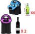 Hipiwe Set of 2 Insulated Neoprene Wine Carrier Tote Bag + 6 Pack Beer Can Carrier Tote, Perfect for Travel