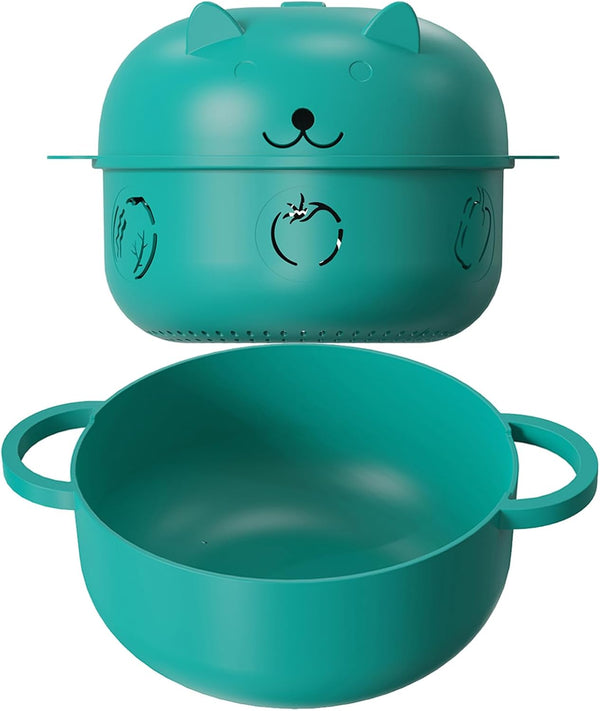 2000ML/68OZ Microwave Ramen Bowl, Noodle Steamer with Handle, Lid, Removable Strainer for Cooking and Storage