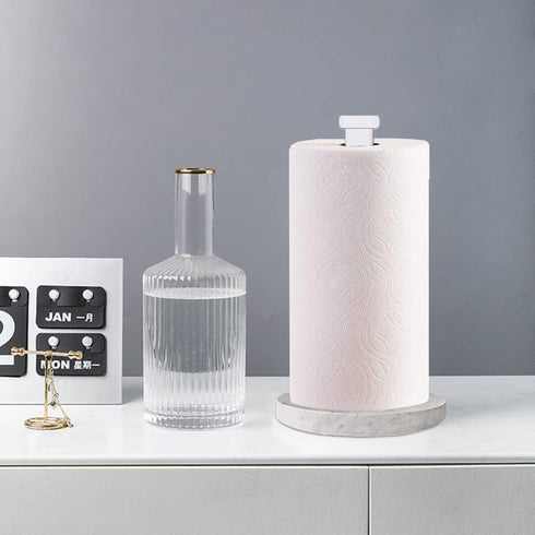 27HZYS Countertop, Paper Towel Holder Standing Paper Towel Roll Holder for Kitchen Bathroom, with Weighted Marble Base