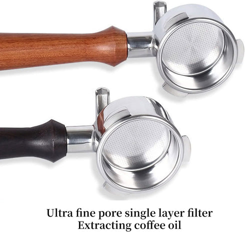 Coffee Portafilter with Double Spouts, 54mm Filter Basket, Solid Wood Handle, Fits Breville 870 880 Coffee Machine (C1