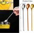 3 6.7-Inch Set, Color Coffee Spoon Long Handle metal Stirring Spoons Teaspoon, Gold Silver Stainless Steel Small