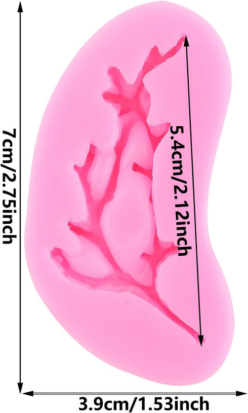 Tree Branch Silicone Fondant Mold Twig Branch Leaves Fondant Molds for Cake Decorating Cupcake Topper Chocolate Candy Gum Paste Polymer Clay