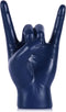 QIANLING 7.7" Blue Resin Rock On Hand Gesture Statue - Rock Culture