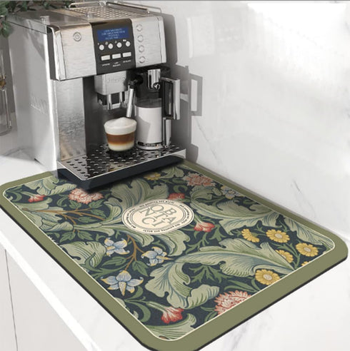 Cute Coffee Maker Mat for Countertops, Coffee Mat Coffee Bar Accessories, Colorful Dish Drying Mat for Kitchen, Absorbent Quick Drying Mat, 16 X20 inch (B-16X20inch)