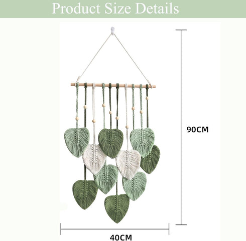 MSFENG Wall Hanging Decor Leaves Tapestry Boho Wall Decor Woven Feather Handmade Yarn Tassels Woven Wall Art