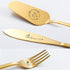 Wedding Cake Cutting Set, Gold Knife and Server Set for Birthday and Bridal Shower Gifts