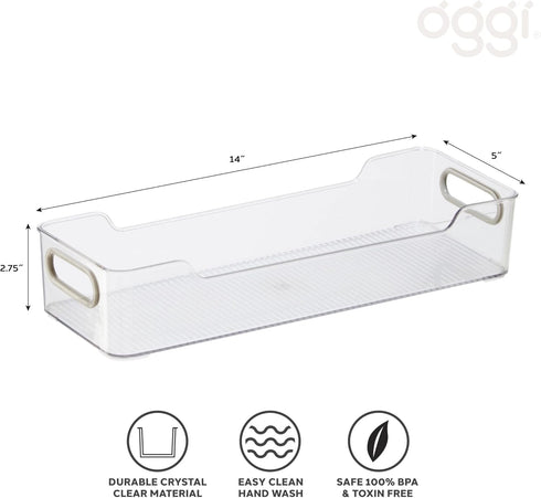 Oggi Cabinet / Drawer Storage Bin, 14" x 5" x 2.75"