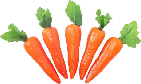 AUEAR, 5 Pack Artificial Carrots Plastic Carrot Simulation Fruits Lifelike Fake Vegetables