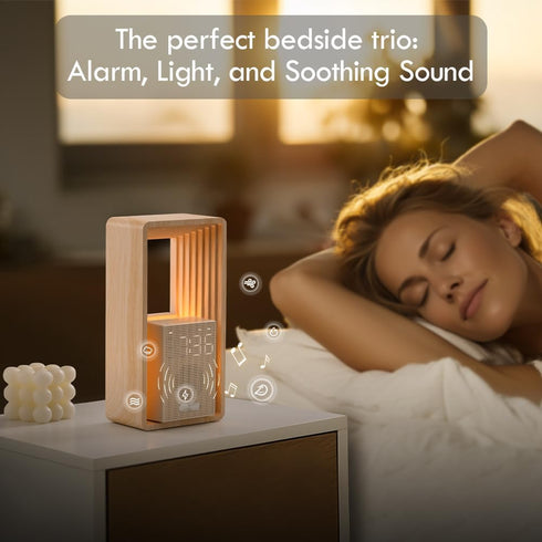 9 Dimmable WILIT Digital Alarm Clock, Sunrise Alarm Clock with Nightlight, Sleep Aid Sounds, White Noise Sounds
