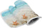 Sandy Beach Set of Oven Mitt and Pot Holder, Starfish Seashell Theme Oven Gloves for Kitchen BBQ Cooking