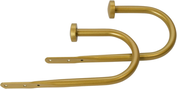 Meriville Set of 2 Decorative Gold End Cap Window Curtain Holdbacks - 9" Wide