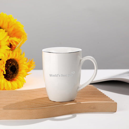 Work,12 oz HOME SMILE Best Dad Ever Mug with Handle-Father's Day Gifts Birthday Present Ideas for New Papa,Engraved Tea