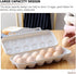 Egg Holder Refrigerator Storage Container, 12 Count Plastic Covered Egg Tray, Dozen-section Carrier Bin with Lid