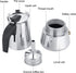 Stainless Steel Moka Pot Espresso Coffee Maker, Portable Electric Heating Espresso Maker for Home Office Use