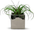 WGV Ceramic Cube Vase, 5.5" Width, 5" Height, Elegant Modern Block Floral Planter, Silver, 1 Piece
