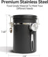 Veken Coffee Canister with Window, Airtight Stainless Steel Storage Container for Coffee, Beans, and Tea