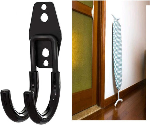 Ironing Board Hanger Wall Mount, 2-Pcs Ironing Board Holder for Laundry Rooms, Utility Rooms, Closet Saving