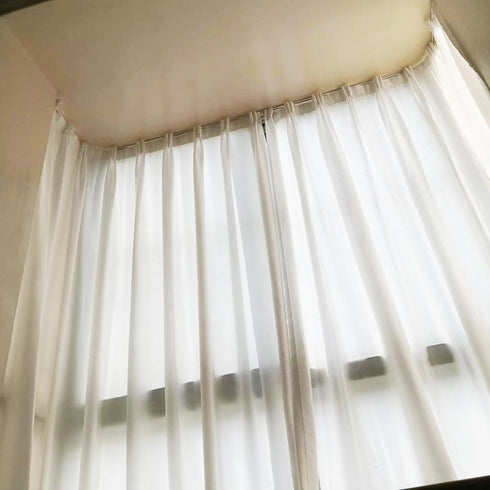 Self Adhesive Ceiling or Wall Curtain Track, No Drill Curtain Rod, No Damage Hangers for Windows, Closet, Bathroom
