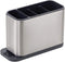 Kitchen Utensil Holder for Countertop, Flatware Organizer, Stainless Steel Cutlery Drainer with 4 Divider Drip Tray (1)