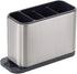 Kitchen Utensil Holder for Countertop, Flatware Organizer, Stainless Steel Cutlery Drainer with 4 Divider Drip Tray (1)