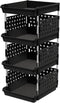 Lifewit Plastic Stackable Storage Baskets, 4 Tier Stacking Bins for Food and