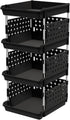 Lifewit Plastic Stackable Storage Baskets, 4 Tier Stacking Bins for Food and