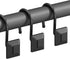 GILLAS Set of 12 Decorative Shower Curtain Hooks - Rust Resistant Square Rings for Bathroom, Black