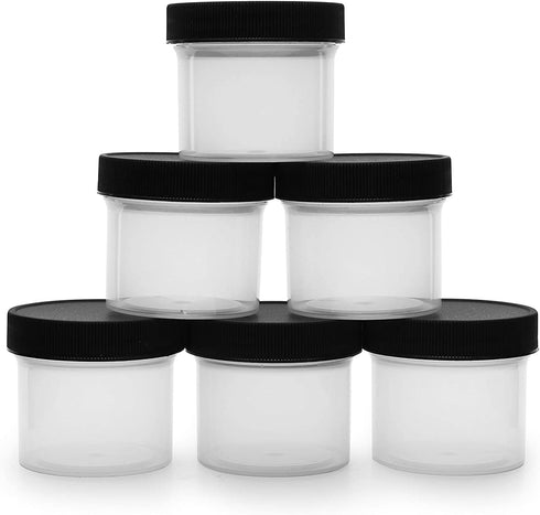 Cornucopia Brands 6-Pack Salad Dressing Condiment Containers; 2-Ounce To-Go Plastic Mini Food Storage Jars
