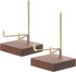 Hipiwe 2Pcs Wooden Base Display Stand, Adjustable Metal Arms for Decorative Plates, Display Easel Holder