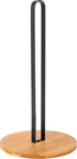 TIEYIPIN Paper Towel Holder, Countertop Roll Stand with Anti-Skid Bamboo Base for Kitchen and Table