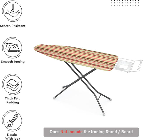 Encasa XO Ironing Board Cover and Pad - Thick 4mm Felt, Fits Medium Boards 42"x14", Stain-Safe Dye
