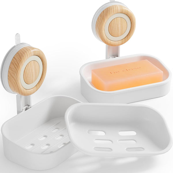 Double Layer Soap Dish for Shower 2 Pack, Wall Mounted Bar Soap