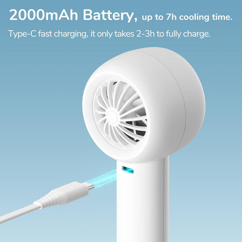 JISULIFE Mini Handheld Fan, Portable Bladeless USB Rechargeable Fan with Powerful Turbo Wind