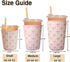 Elyndor 16-18oz) Reusable Insulated Sleeve for Iced Coffee Cup, Coffee Neoprene Sleeve for Cold & Hot Drinks, Beverage