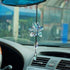 Crystal Flower Rear View Mirror Pendant, Colorful Car Hanging Ornament, Lucky Accessory
