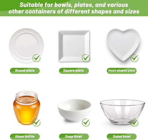 130Pcs Reusable Elastic Food Bowl Storage Covers, Sublaga Bowl Covers in 5 Sizes and Colors, BPA Free
