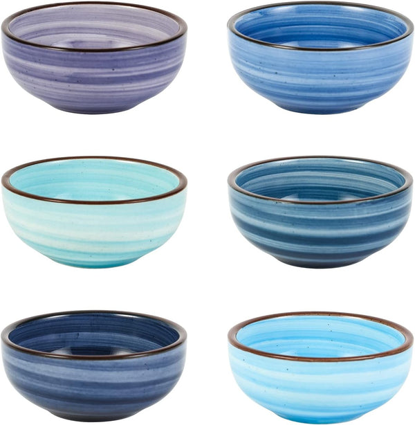Selamica Ceramic Dipping Bowls, 2.7 Oz Soy Sauce Dish Set, 3 inch Mini Bowls for Appetizers, Set of 6