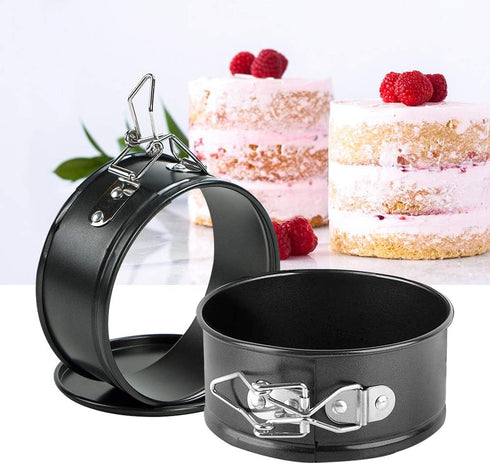 Webake Mini Springform Pan Set, 4.3 Inch, 2 Pieces Cheesecake Pans with Removable Bottom for Mini Cheesecake