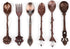 Fdit 6Pcs Vintage Carved Coffee Spoon Set, Retro Zinc Alloy Dessert Cutlery for Kitchen (Red Bronze)